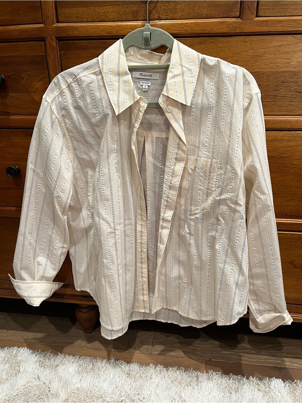 Madewell Relaxed Cream Stripe Button-Up Shirt